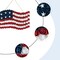 4th of July Wreath Patriotic Wreath Independence Day Wreath for Front Door, 17''*11''Window Wall Patio Decoration Memorial Day Americana Wreath with Red White and Blue American Flag Wreath